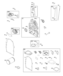 Crankcase Cover/Sump And Lubrication Group Diagram and Parts List for 356447-0597-G1 200000 - 399999 Briggs and Stratton Engine